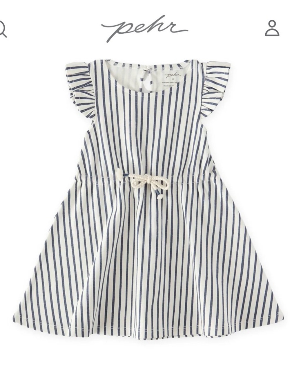 Pehr Navy & White Striped Girls Tank Dress
